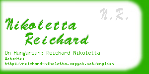 nikoletta reichard business card